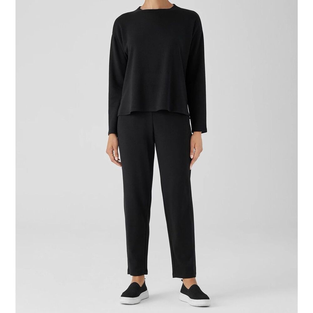 Eileen Fisher Black Slouch Ankle L Large Pants Women’s Lazy hug pant NWT $158 - Picture 6 of 7